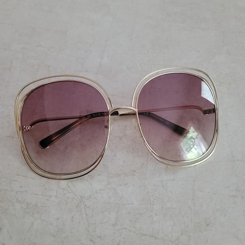 Chloe Gold Double Frame Sunglasses Worn Once Great Condition